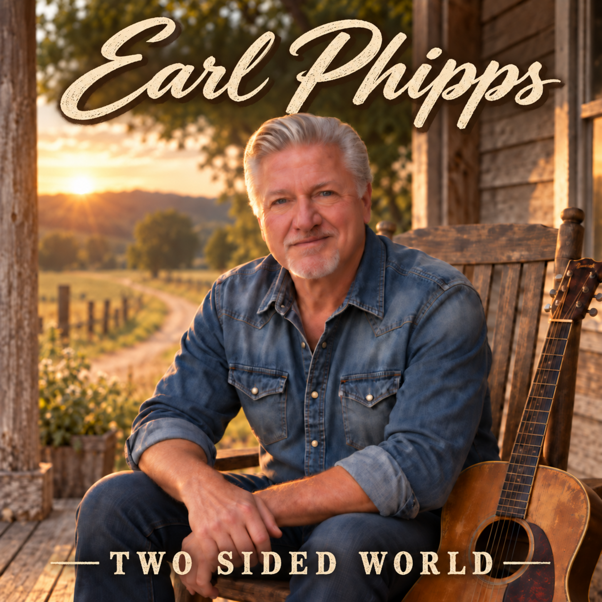 Two Sided World cover art featuring Earl Phipps on a porch